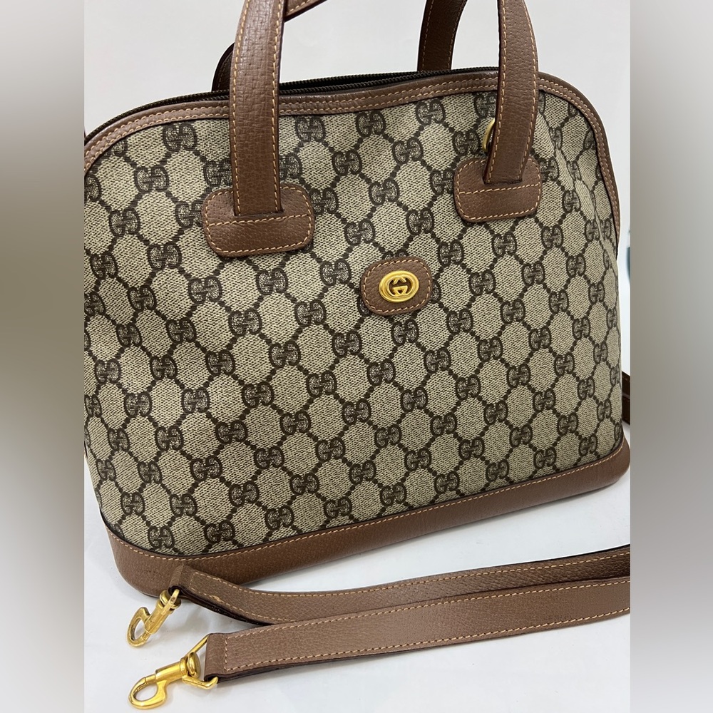 Gucci Vintage GG Supreme Monogram Domed Satchel Bag - Picture 10 of 11